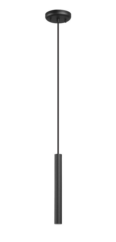 Z-Lite Forest 5" 1-Light LED Matte Black Steel Pendant Light
