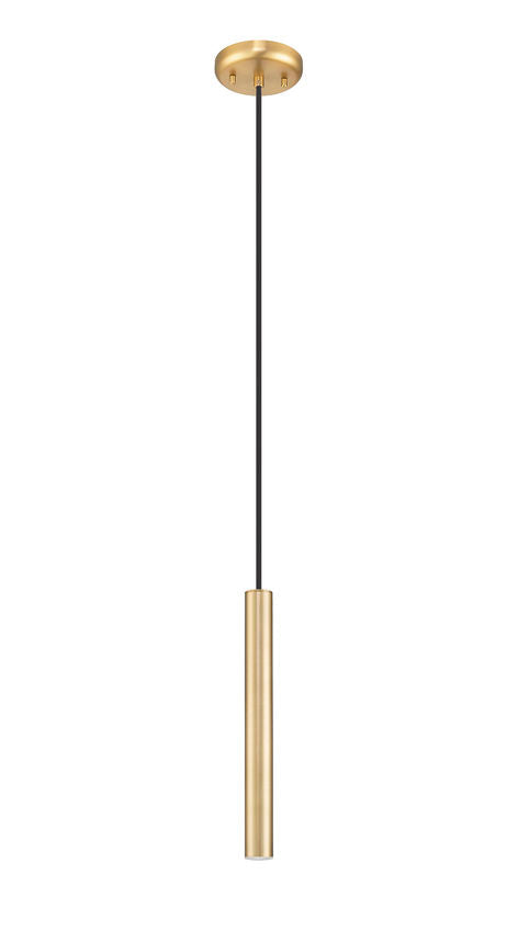 Z-Lite Forest 5" 1-Light LED Modern Gold Steel Pendant Light