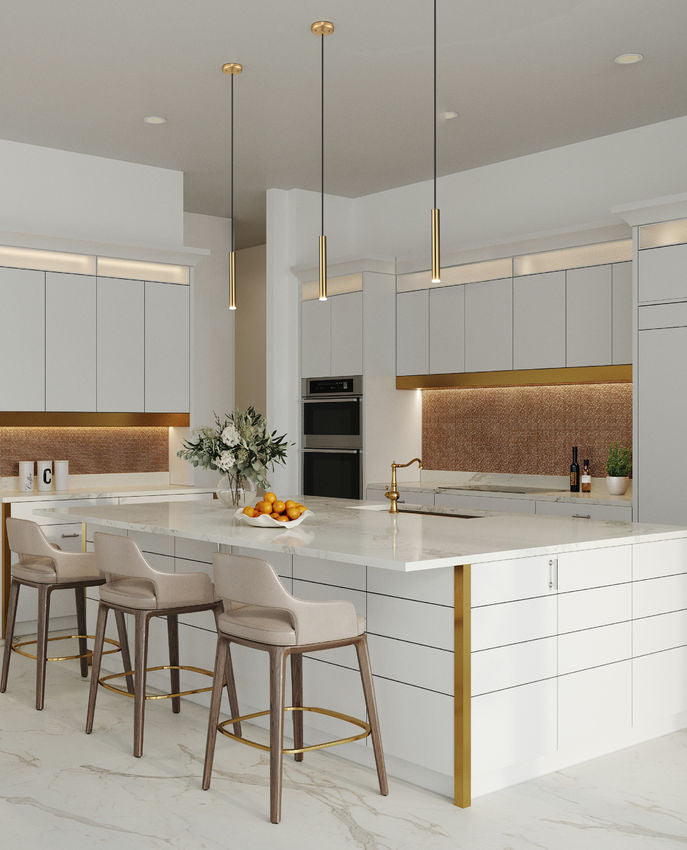Z-Lite Forest 5" 1-Light LED Modern Gold Steel Pendant Light