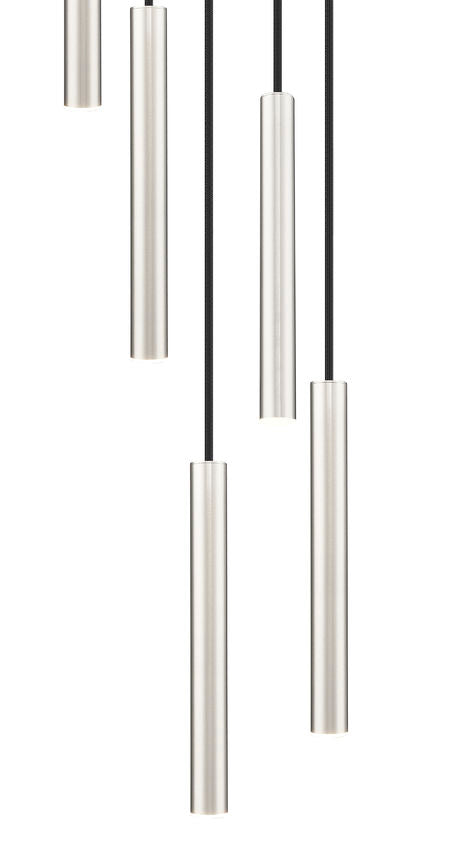 Z-Lite Forest 5-Light LED-Integrated Brushed Nickel Steel Chandelier