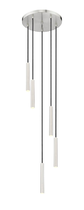 Z-Lite Forest 5-Light LED-Integrated Brushed Nickel Steel Chandelier