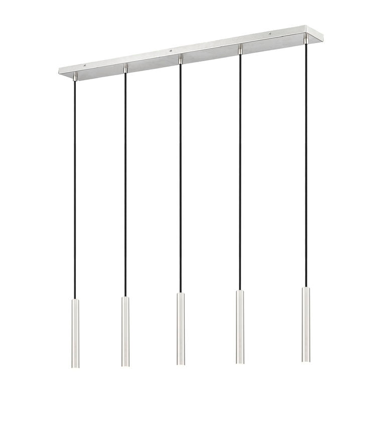 Z-Lite Forest 5-Light LED-Integrated Brushed Nickel Steel Linear Chandelier