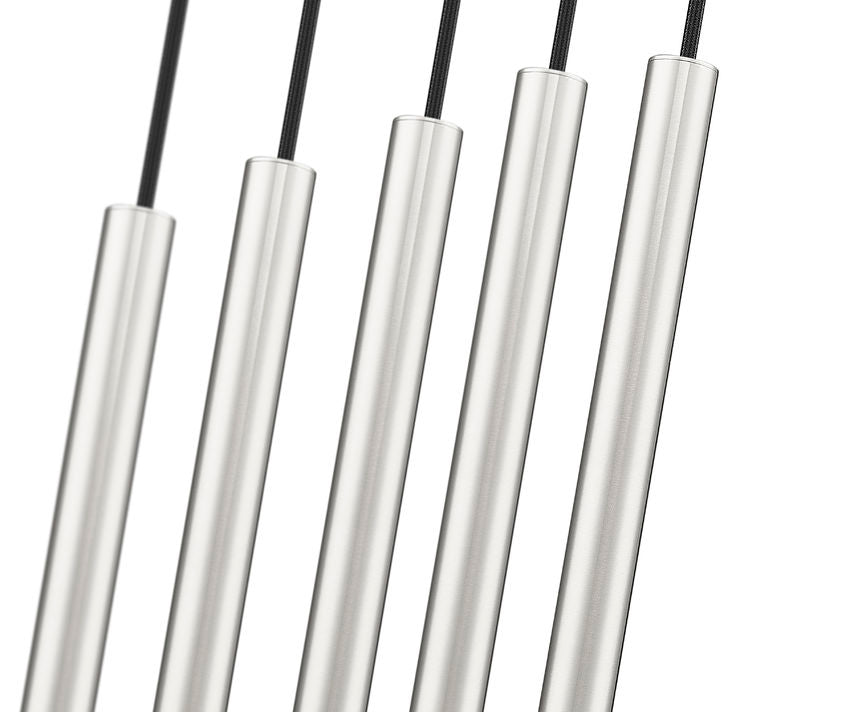 Z-Lite Forest 5-Light LED-Integrated Brushed Nickel Steel Linear Chandelier