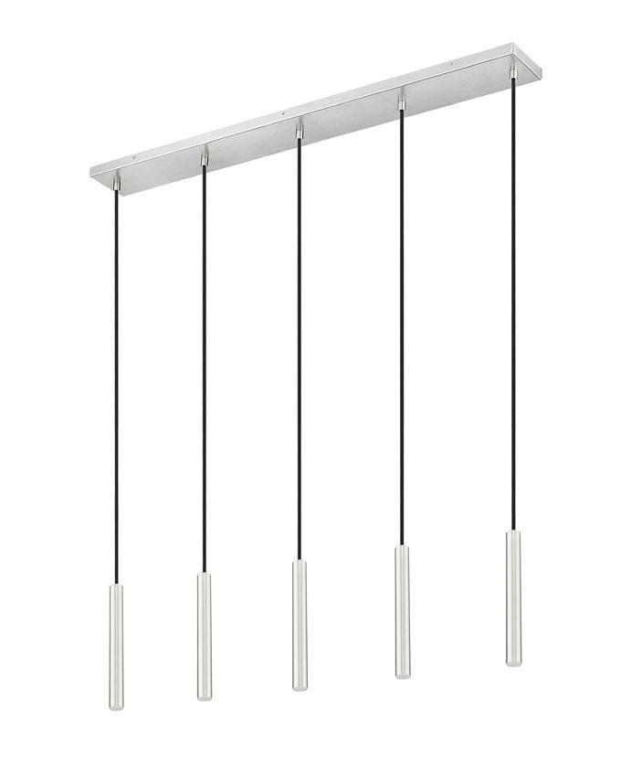 Z-Lite Forest 5-Light LED-Integrated Brushed Nickel Steel Linear Chandelier