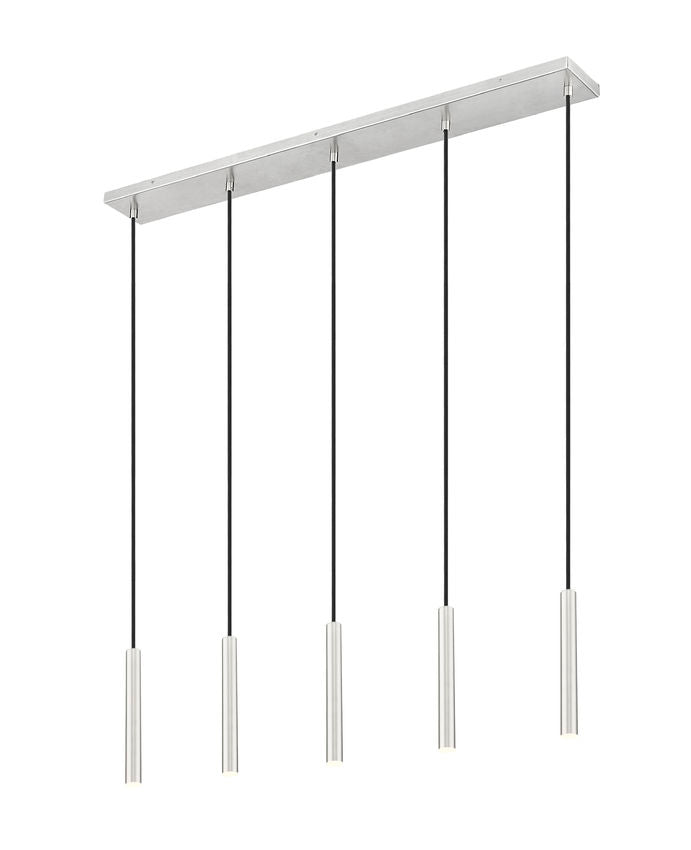 Z-Lite Forest 5-Light LED-Integrated Brushed Nickel Steel Linear Chandelier