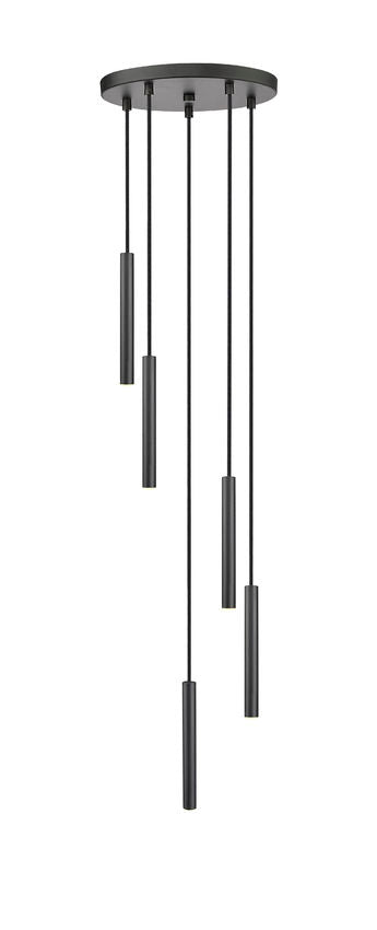 Z-Lite Forest 5-Light LED-Integrated Matte Black Steel Chandelier
