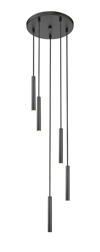 Z-Lite Forest 5-Light LED-Integrated Matte Black Steel Chandelier