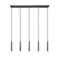 Z-Lite Forest 5-Light LED-Integrated Matte Black Steel Linear Chandelier
