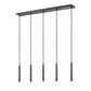 Z-Lite Forest 5-Light LED-Integrated Matte Black Steel Linear Chandelier