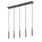 Z-Lite Forest 5-Light LED-Integrated Matte Black Steel Linear Chandelier