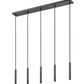 Z-Lite Forest 5-Light LED-Integrated Matte Black Steel Linear Chandelier