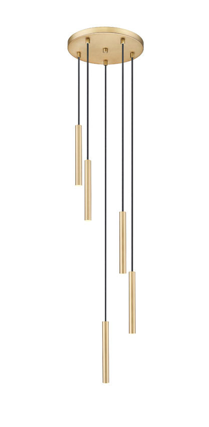 Z-Lite Forest 5-Light LED-Integrated Modern Gold Steel Chandelier