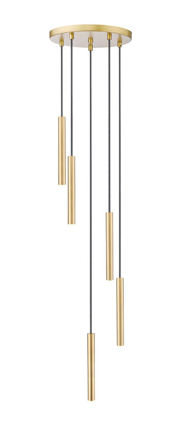 Z-Lite Forest 5-Light LED-Integrated Modern Gold Steel Chandelier