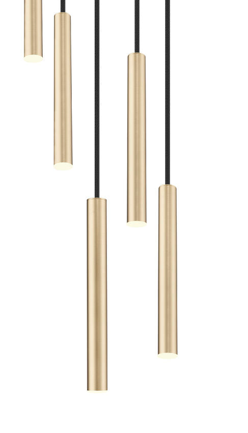 Z-Lite Forest 5-Light LED-Integrated Modern Gold Steel Chandelier