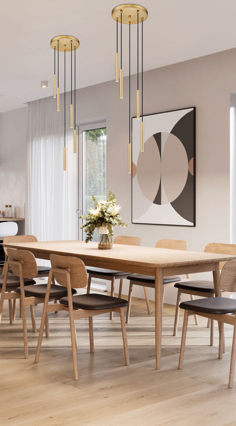Z-Lite Forest 5-Light LED-Integrated Modern Gold Steel Chandelier