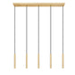 Z-Lite Forest 5-Light LED-Integrated Modern Gold Steel Linear Chandelier