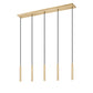 Z-Lite Forest 5-Light LED-Integrated Modern Gold Steel Linear Chandelier