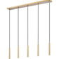 Z-Lite Forest 5-Light LED-Integrated Modern Gold Steel Linear Chandelier