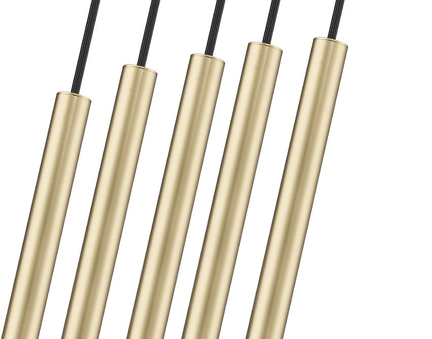 Z-Lite Forest 5-Light LED-Integrated Modern Gold Steel Linear Chandelier