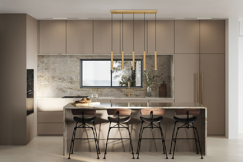 Z-Lite Forest 5-Light LED-Integrated Modern Gold Steel Linear Chandelier