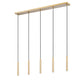 Z-Lite Forest 5-Light LED-Integrated Modern Gold Steel Linear Chandelier