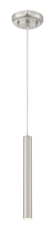 Z-Lite Forest 5" W x 12" H 1-Light LED Brushed Nickel Steel Mini Pendant Light