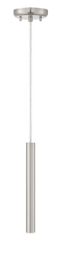 Z-Lite Forest 5" W x 12" H 1-Light LED Brushed Nickel Steel Mini Pendant Light