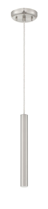 Z-Lite Forest 5" W x 12" H 1-Light LED Brushed Nickel Steel Mini Pendant Light