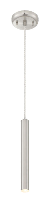 Z-Lite Forest 5" W x 12" H 1-Light LED Brushed Nickel Steel Mini Pendant Light