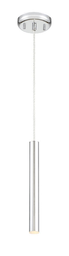 Z-Lite Forest 5" W x 12" H 1-Light LED Chrome Steel Mini Pendant Light
