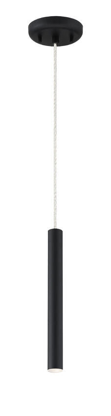Z-Lite Forest 5" W x 12" H 1-Light LED Matte Black Steel Mini Pendant Light