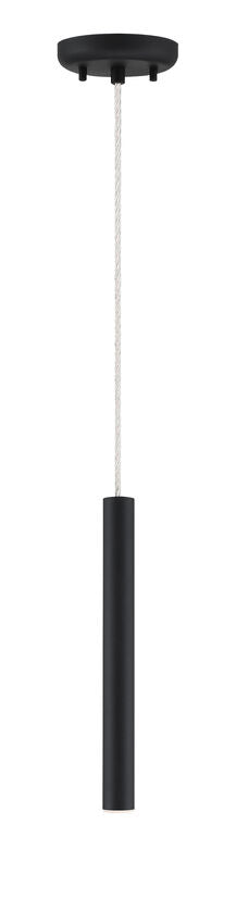 Z-Lite Forest 5" W x 12" H 1-Light LED Matte Black Steel Mini Pendant Light