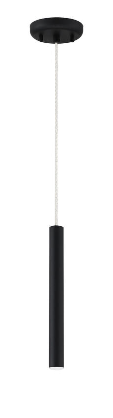 Z-Lite Forest 5" W x 12" H 1-Light LED Matte Black Steel Mini Pendant Light