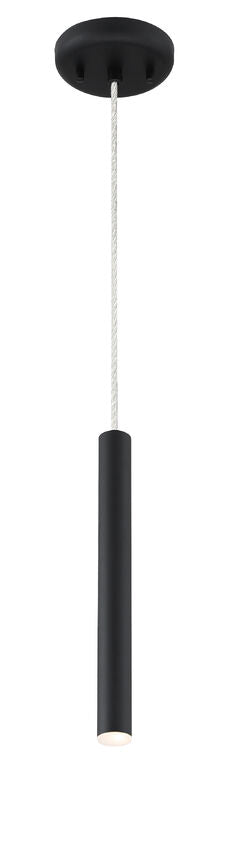 Z-Lite Forest 5" W x 12" H 1-Light LED Matte Black Steel Mini Pendant Light