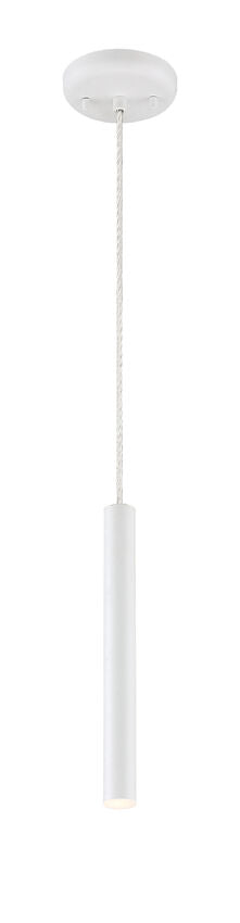Z-Lite Forest 5" W x 12" H 1-Light LED Matte White Steel Mini Pendant Light