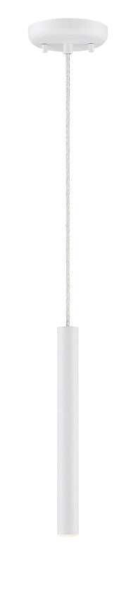 Z-Lite Forest 5" W x 12" H 1-Light LED Matte White Steel Mini Pendant Light