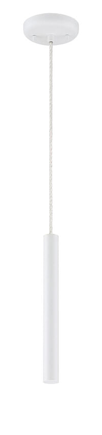 Z-Lite Forest 5" W x 12" H 1-Light LED Matte White Steel Mini Pendant Light