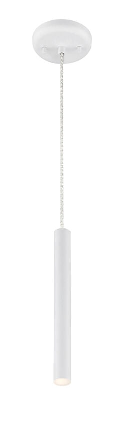 Z-Lite Forest 5" W x 12" H 1-Light LED Matte White Steel Mini Pendant Light