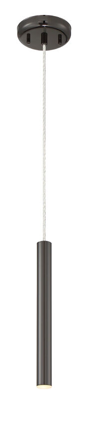 Z-Lite Forest 5" W x 12" H 1-Light LED Pearl Black Steel Mini Pendant Light