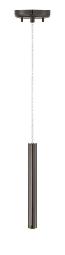 Z-Lite Forest 5" W x 12" H 1-Light LED Pearl Black Steel Mini Pendant Light