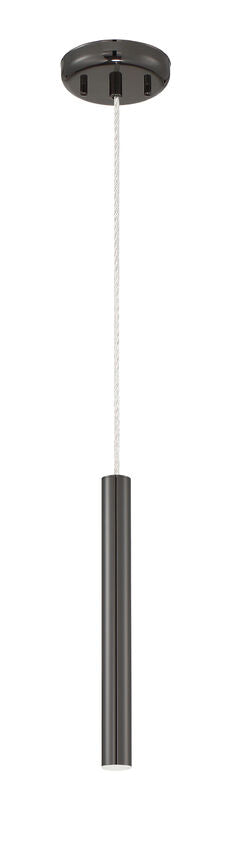 Z-Lite Forest 5" W x 12" H 1-Light LED Pearl Black Steel Mini Pendant Light