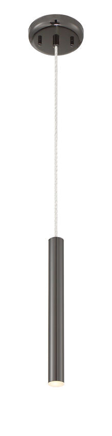 Z-Lite Forest 5" W x 12" H 1-Light LED Pearl Black Steel Mini Pendant Light