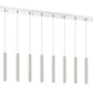 Z-Lite Forest 5" W x 12" H 10-Light LED Chrome Island Light With Brushed Nickel Steel Shade