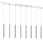 Z-Lite Forest 5" W x 12" H 10-Light LED Chrome Island Light With Brushed Nickel Steel Shade