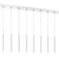 Z-Lite Forest 5" W x 12" H 10-Light LED Chrome Island Light With Matte White Steel Shade