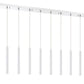 Z-Lite Forest 5" W x 12" H 10-Light LED Chrome Island Light With Matte White Steel Shade