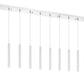 Z-Lite Forest 5" W x 12" H 10-Light LED Chrome Island Light With Matte White Steel Shade