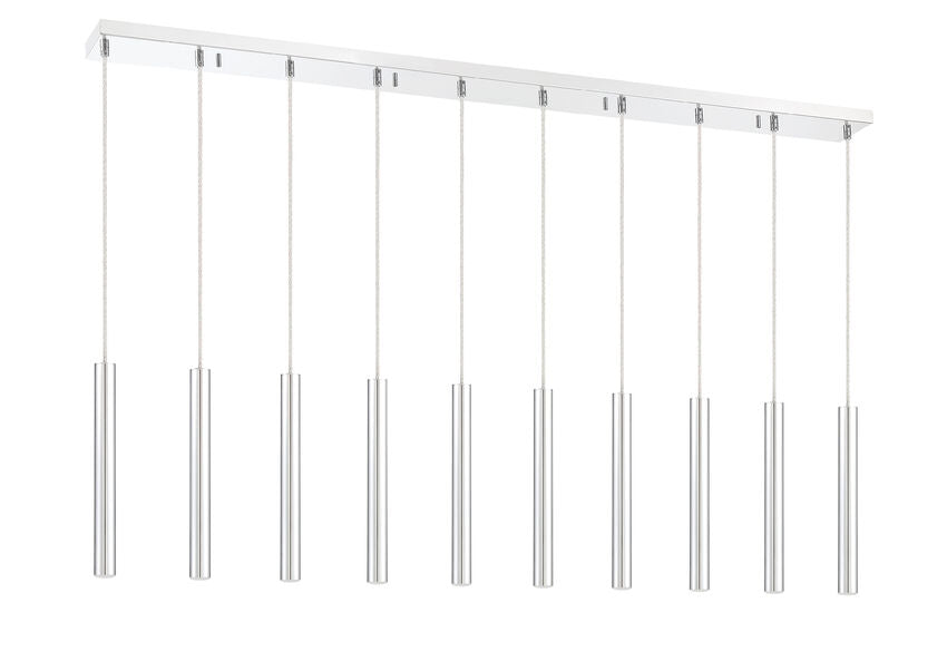 Z-Lite Forest 5" W x 12" H 10-Light LED Chrome Steel Island Light