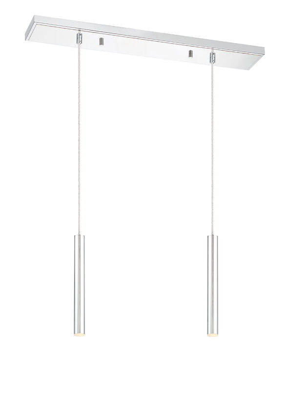 Z-Lite Forest 5" W x 12" H 2-Light LED Chrome Steel Island Light