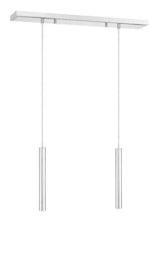 Z-Lite Forest 5" W x 12" H 2-Light LED Chrome Steel Island Light